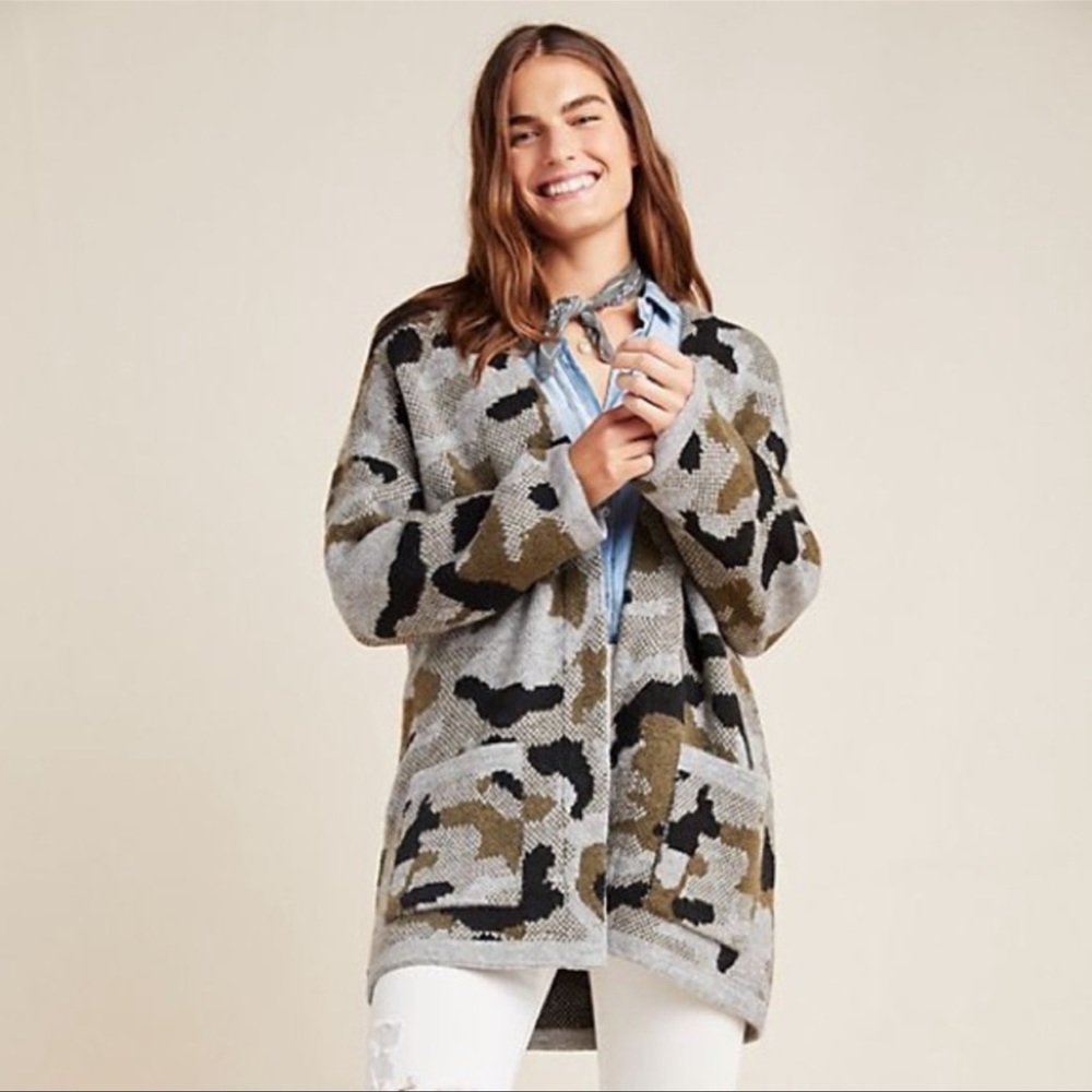 Anthropologie camo sweater